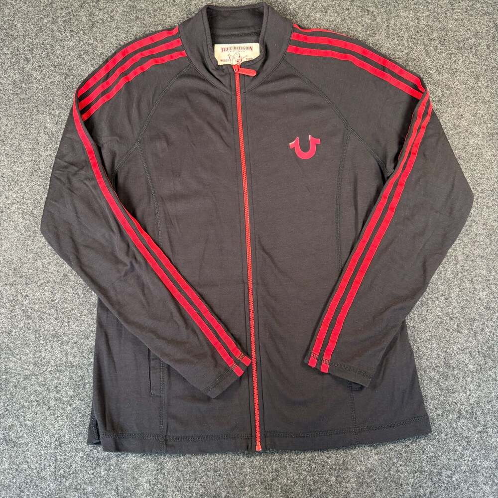 True Religion World Tour Black and Red Stripe Track Jacket XL